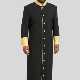 Men’s Solid Black Church Robe for Worship Services