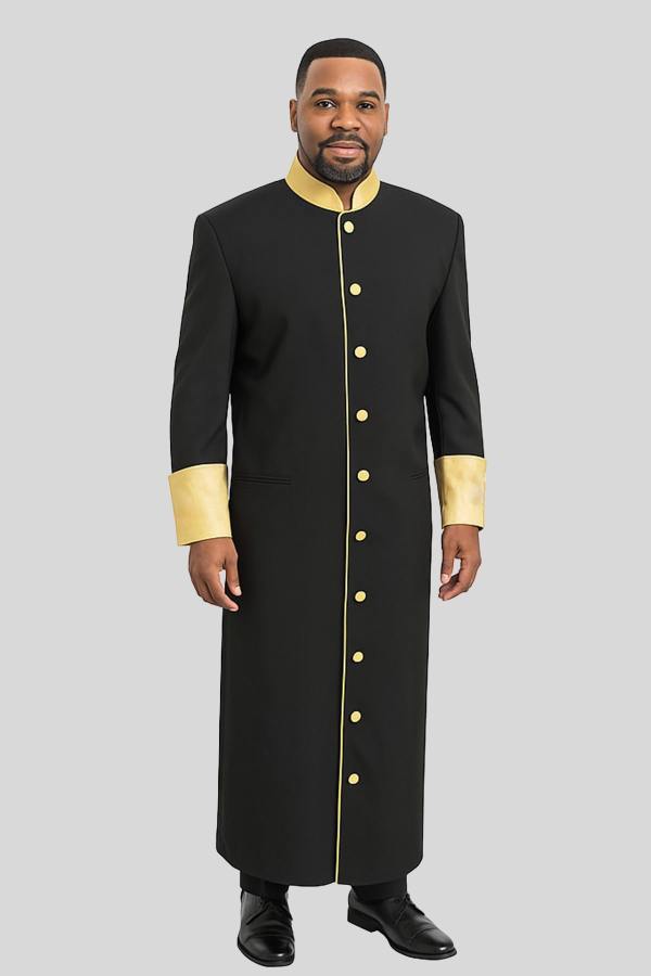 solid black clergy robe