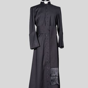 Superior Black Wool Priest Cassock Perfect for Formal Liturgical Services