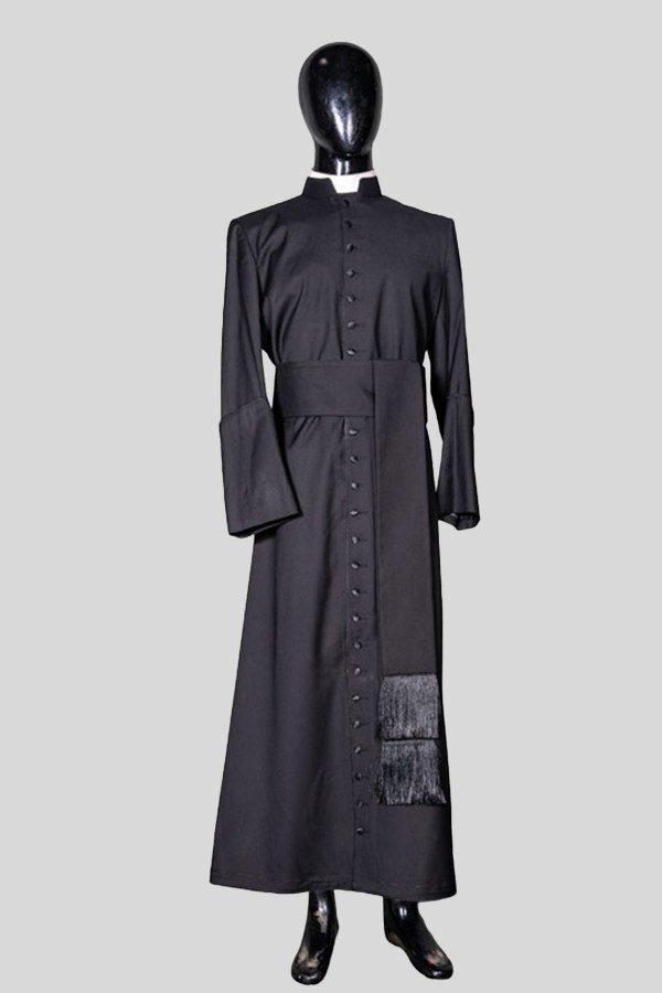 Black Wool Priest Cassock