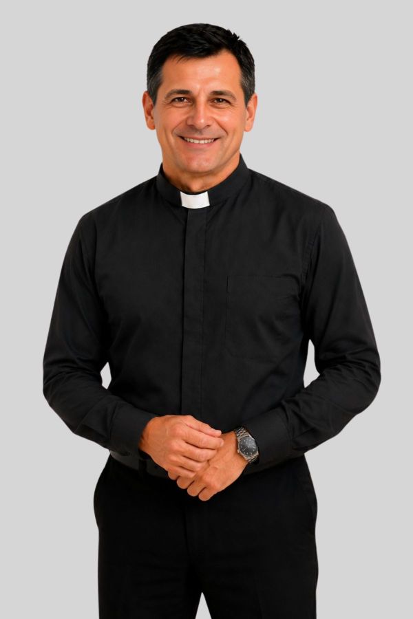 Versatile Black Tab Collar Clergy Shirt for Priests & Pastors
