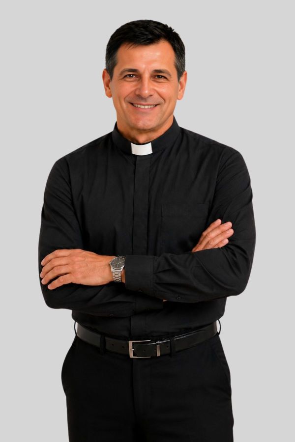 Versatile Black Tab Collar Clergy Shirt for Priests & Pastors