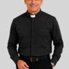 Versatile Black Tab Collar Clergy Shirt for Priests & Pastors