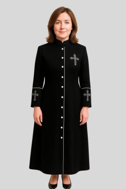 Silver Clergy Robe for Women in Modern Design