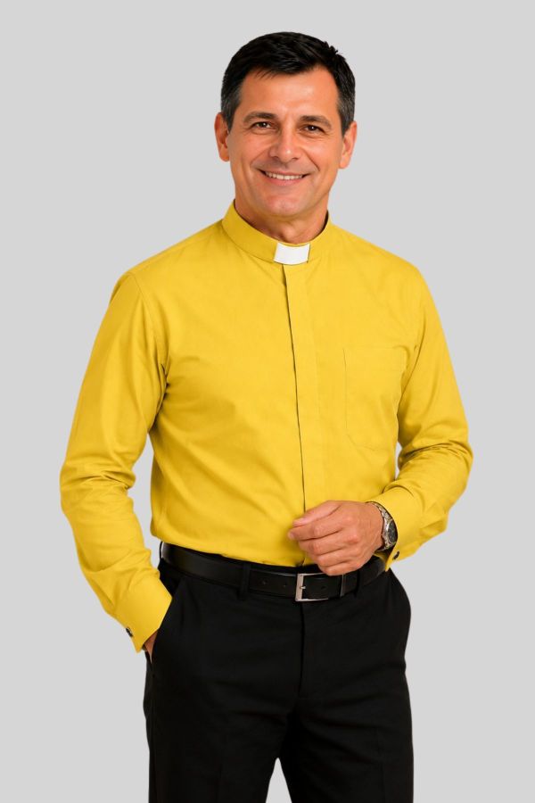 Golden Tab Collar Clergy Shirt for Senior Pastors