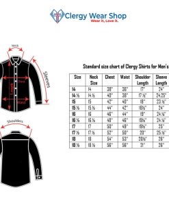 size chart for clergy shirts