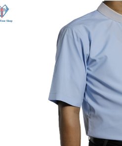 Light Blue Clergy Shirt Short Sleeve