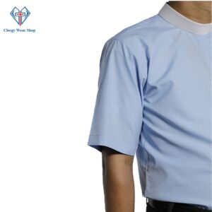 Light Blue Clergy Shirt Short Sleeve