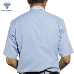 Light Blue Clergy Shirt Short Sleeve