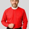 Red Neckband Clergy Shirt