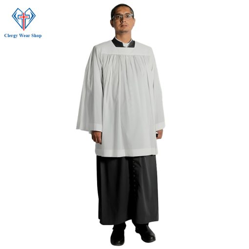 Square Neck White Clergy Surplice