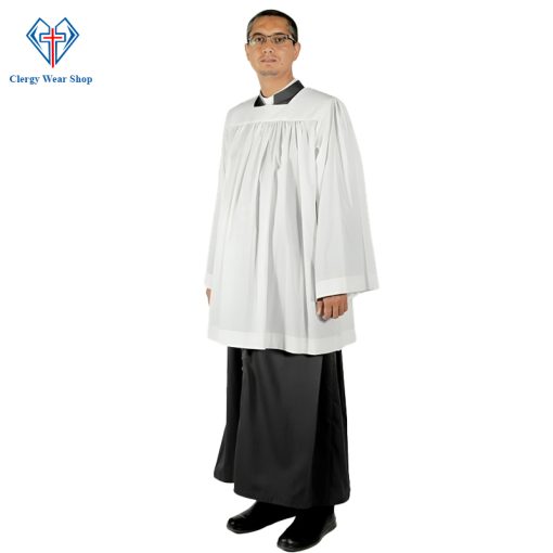 Square Neck White Clergy Surplice