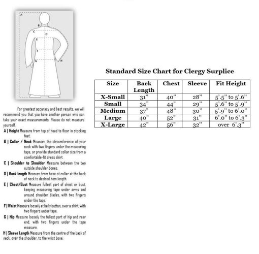 Clergy Surplice Size