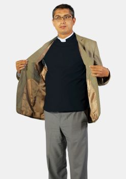 Black Clergy Rabat with Roman Collar