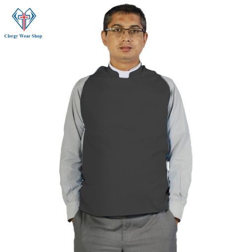 Black Clergy Rabat with Roman Collar