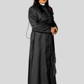 Classic Black Women’s Cassock with 33 Buttons