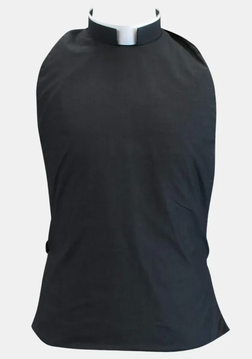 roman collar front shirt black