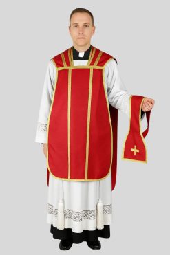 Traditional Red Roman Chasuble