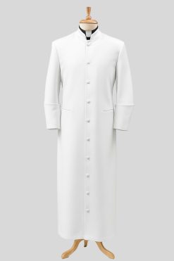 Pure White Pastor Robe for Men Classic Fit for Ceremonial Use