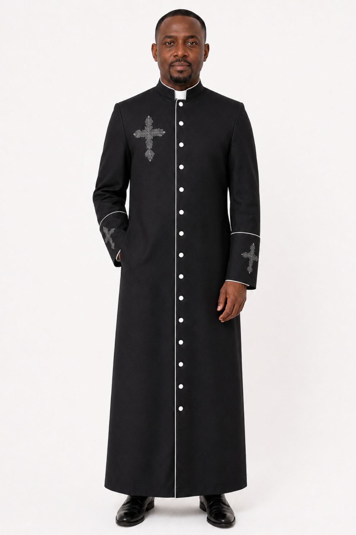 Classic Silver Clergy Robe for Men Ideal for Liturgical Events (2) Classic Silver Clergy Robe for Men Ideal for Liturgical Events