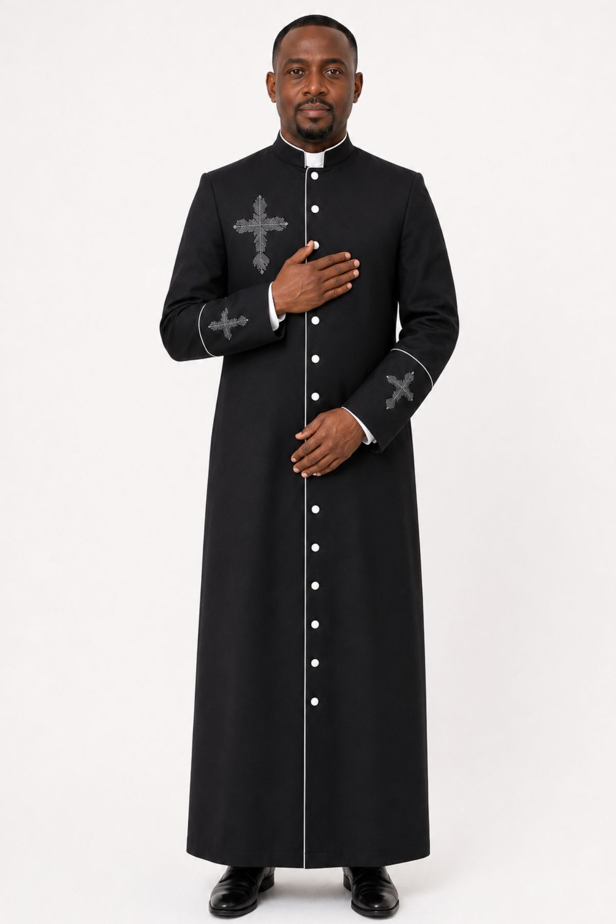 Classic Silver Clergy Robe for Men Ideal for Liturgical Events (3) Classic Silver Clergy Robe for Men Ideal for Liturgical Events
