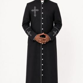 Classic Silver Clergy Robe for Men Ideal for Liturgical Events