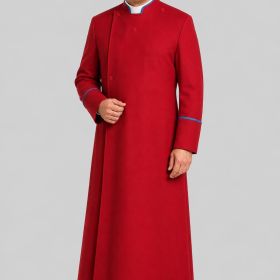 Custom Red Anglican Cassock for Male Clergy