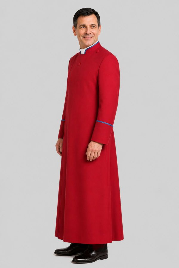 Custom Red Anglican Cassock for Male Clergy