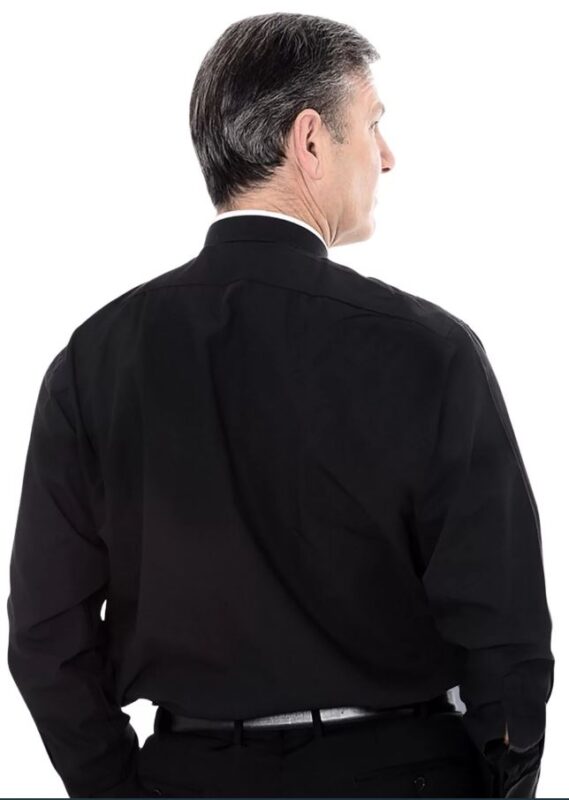 Roman Collar Clergy Shirts For Men Black
