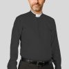 Tonsure Collar Black Clergy Shirt