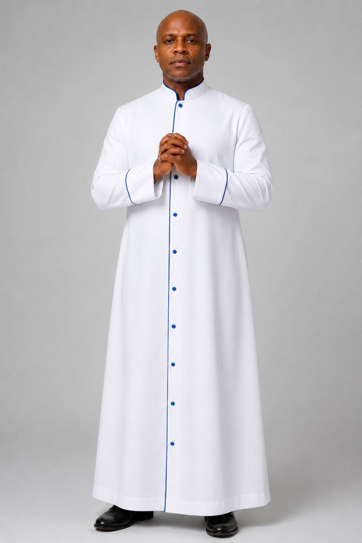 white clergy dress Womens with African Kente Contrast 3XL (28-30) Radiate Serenity and Poise When you wear our Designer Clergy Dresses White Formal White Pastor Robe Distinct
