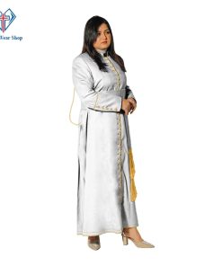 White Cassock Womens 33 Buttons Clergy Cassock