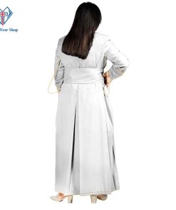 White Cassock Womens 33 Buttons Clergy Cassock (3)-min