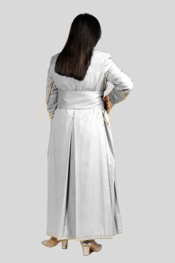White Women’s Cassock with Gold Trim & 33 Button