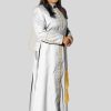 White Women’s Cassock with Gold Trim & 33 Button