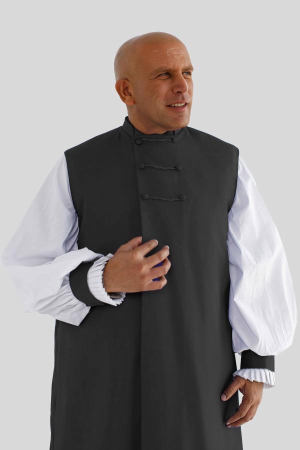 Black Chimere, Cassock & Rochet Clergy Set