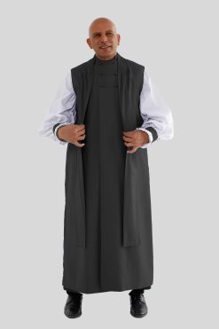 Black Chimere, Cassock & Rochet Clergy Set