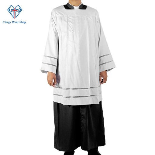 Catholic priest surplice with lace