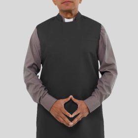 Traditional Anglican Black Clergy Apron for Men