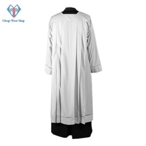 Liturgical Square Neck Alb with Lace