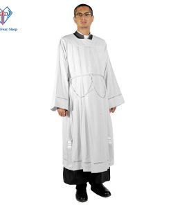 Liturgical Square Neck Alb with Lace - Clergy Wear Shop ™