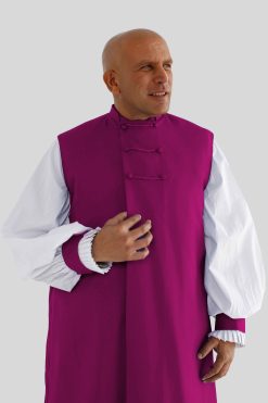 Red Purple Chimere, Cassock & Rochet Clergy Set