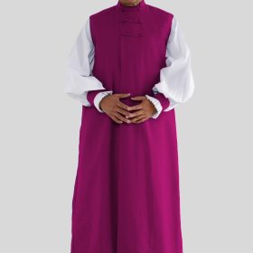 Red Purple Chimere, Cassock & Rochet Clergy Set