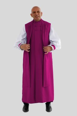 Red Purple Chimere, Cassock & Rochet Clergy Set