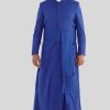 Regal Blue Clergy Cassock with 33 Buttons Honoring Faith in Style