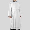 Square Neck Liturgical Alb with Decorative Lace