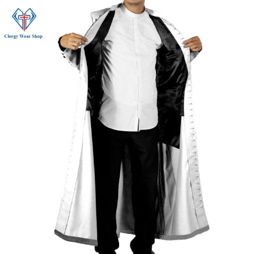 White Mens Cassock Mens 33 Buttons Cassock