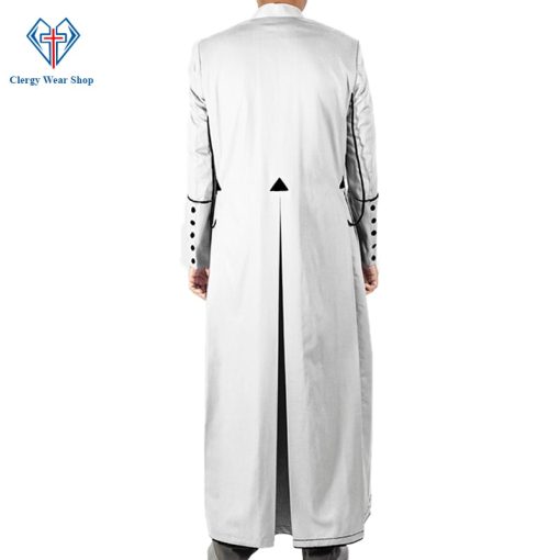 White Mens Cassock Mens 33 Buttons Cassock