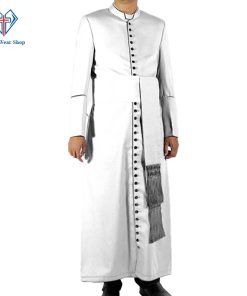 White Mens Cassock Mens 33 Buttons Cassock