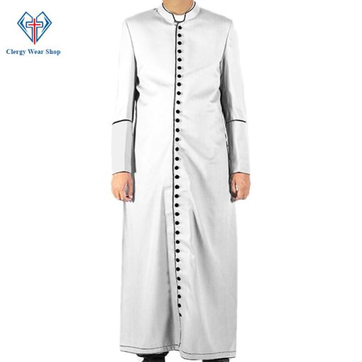 White Mens Cassock Mens 33 Buttons Cassock